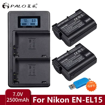 PALO ENEL15 PT EL15 EL15A de Bateria EN-EL15 LCD Dual USB Carregador para Nikon D7000 D600 D610 D600E D800 D800E D810 D7100 d750 V1