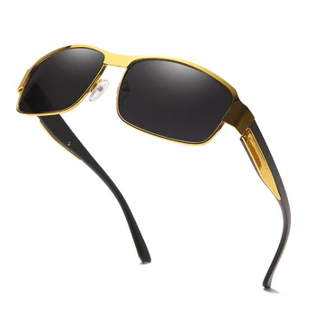 Dos Homens novos Óculos Polarizados de Alta Qualidade de Condução de Pesca de Óculos de Sol Para Homens Vintage Metal Masculino Tons Homem Anti-reflexo UV400