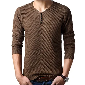 M-4XL Inverno Henley Neck Sweater dos Homens Pulôver de Cashmere Natal Camisola de Mens Blusas de Malha Puxar Homme Jersey Hombre 2022