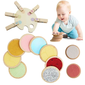 Baby Brinquedos Sensoriais Táteis Tabuleiro De Jogo De Correspondência Tátil De Classificação De Cor Cognição Formação De Memória Criança Montessori Brinquedo De Madeira