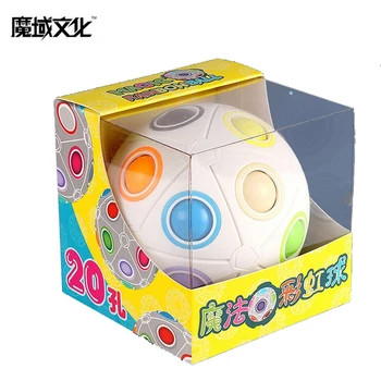 Moyu 20-buracos Esférica Magia do arco-íris Quebra-cabeça Cubo de Torção Bola de Brinquedo Teaser de Cérebro Dom Crianças de Moda Adulto Criança Bola MY8723