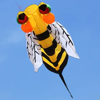 3D abelha Kite Grande Animal de Software Kite Exterior de Software Animal Abelha Kite Bom Voar Bonita Cor Esporte Voando Ferramenta de Diversão ao ar livre