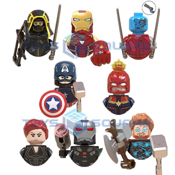 Capitão América Marvel Hawkeye Nebulosa Thor Máquina de Guerra o Homem de Ferro, Viúva Negra Modelo de Blocos de Construção MOC Tijolos Conjunto de Dons Brinquedos