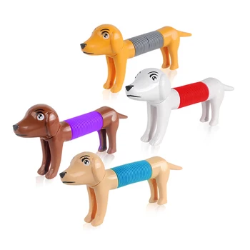 Novo Pop Tubos De Cão Sensorial Brinquedo Para Adultos Fidget Alívio De Tensão Brinquedos De Criança Autismo Anti-Stress Plástico Fole Crianças Squeeze Brinquedos