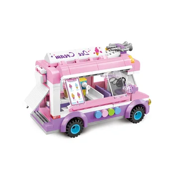 Iluminar Bloco de Construção de Carros da Cidade de sorvete carro 212pcs Educacional Tijolos de Brinquedo de Menino de Presente-Sem Caixa