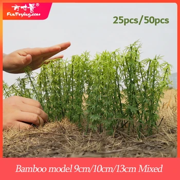 25/50pcs de Bambu Modelo,a paisagem, Modelo do Trem Railway de Layout Paisagem Escala de Materiais de Construção em Miniatura Dioramas Apresentar Militar