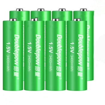8pcs/monte Grande capacidade de 1,5 v 3400mWh AA bateria recarregável de Lítio de bateria é rapidamente carregada por AA AAA smart USB do carregador