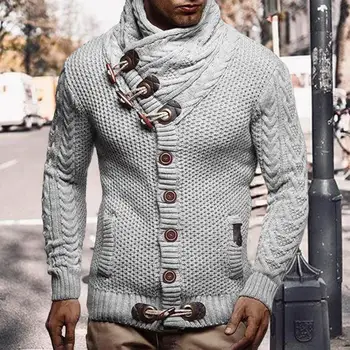 Moda masculina Inverno Quente Camisolas Camisola Grossa de Gola Alta de Manga comprida Camisola de Mens Casual Streetwear Grande Tamanho S-3XL