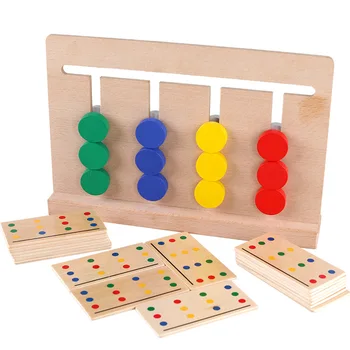 Brinquedos De Madeira Montessori Quatro De Correspondência De Cores Jogo De Raciocínio Lógico Formação De Crianças Educativa Precoce Do Bebê A Aprendizagem De Crianças Brinquedos