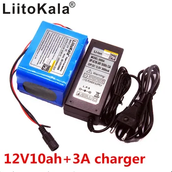 LiitoKala Grande capacidade de 12V 10Ah 18650 bateria de lítio placa de proteção de 12,6 V 10000 capacidade mah + carregador de Bateria 12V 3A