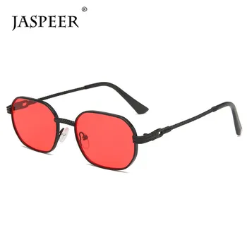 JASPEER Punk Oval Óculos de sol dos Homens Retro Steampunk Clássicas Armações de Metal de Óculos de proteção UV400 Condução de Óculos de Sol
