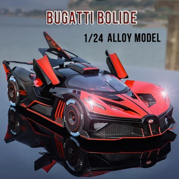 1:24 Bugatti Bólido Da Liga De Desporto Modelo De Carro Diecasts & Brinquedos De Metal Super Carro De Modelo De Simulação De Som Luz Coleção Infantil De Presente
