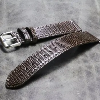 Seção fina aconchegante 18mm 19mm 20mm 22mm Artesanal faixas de Relógio vintage casual de Couro Genuíno pele de Lagarto pulseira Bracelete Pulseira