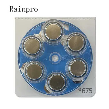Rainpro 6PCS/LOTE( 1 PACOTE) de zinco-ar E675 A675 P675 675 PR44 botão da bateria para aparelho Auditivo melhor qualidade