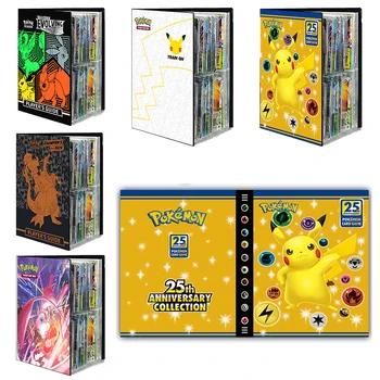 Novo 25 de Comemoração do Aniversário de Pokemon Livro de Cartão 240Pcs Titular Álbum de desenhos animados Jogo Pacote de Coleção de livretos Presentes das Crianças Brinquedos