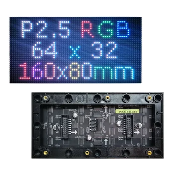 P2.5 de Interior Cor Cheia do RGB Display LED Módulo 160mm x80mm, 64*32 Pixels,SMD RGB P2.5 Painel de LED Matrix, Compatível Com PIN2DMD