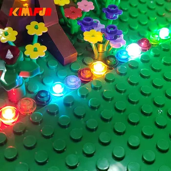 12pcs LED USB 3-Forma de Execução Lâmpada de Água de Rua, Blocos de Construção Carro DIY Modelo de Cena Pista Atmosfera de Luz 1X1 MOC Tijolos de Brinquedo