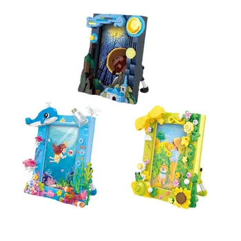 Blocos De Construção Criativos Brinquedos Oceano De Girassol Frame Da Foto De Mini Blocos De Juguetes Para Niños Meninas Meninos Adultos Presentes Brinquedos