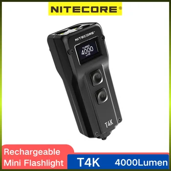 NITECORE T4K Lanterna elétrica do Keychain 4000Lumens USB Recarregável Com 4 CREE XP-L2 V7 LED Built-in Bateria de Luz Brilhante Super