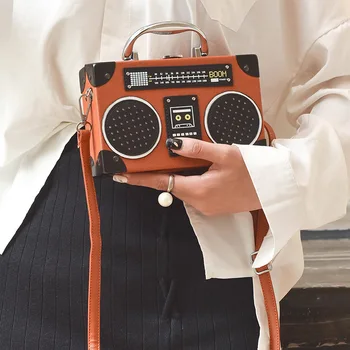 2022 Novo preto rádio estilo pu couro moda senhoras saco de embreagem bolsa de ombro bolsa feminina crossbody mini messenger bag bolsa