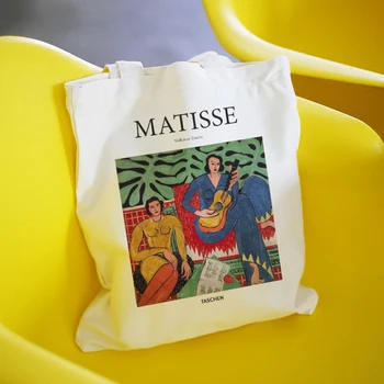 Matisse Verão De Grande Capacidade Casual Mulheres Tela De Desenho Animado Arte De Impressão Saco Do Mensageiro De Moda Harajuku Nova Carta Sacos De Ombro