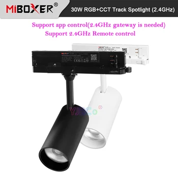Miboxer 2,4 G RGBCCT 30W Trilha do DIODO emissor de Luz CCT & do brilho ajustável Holofotes AC 110V 220V DMX512 Teto De 2,4 G de RF controle Remoto
