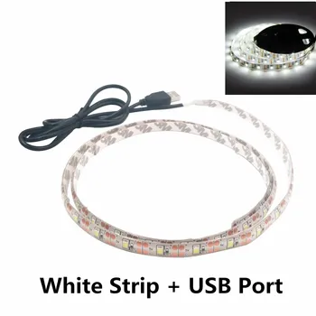 DC 5V USB LED Tiras 2835 Branco Quente Led Branco Luz de Tira de TV Iluminação de Fundo Fita de Decoração de Casa de Lâmpada 1M 2M 3M 4M 5M de faixa de led