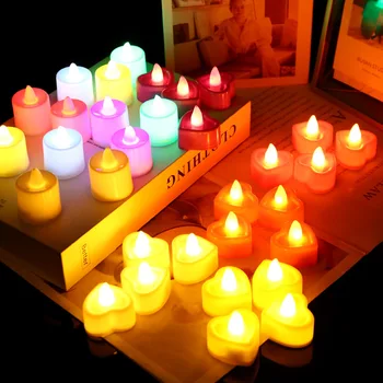 24Pcs Flameless Velas LED Tealight Chá Velas de Casamento Romântico à Luz de Velas, Luzes para Festa de Aniversário, Decoração de Casamento