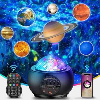 10 Planeta DQ-M3 compatível com Bluetooth Água Padrão Céu Estrelado Projetor Lâmpada de Tabela Noite de Música Leve Para a Casa de Decoração de Quarto de Presente