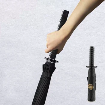 EDC Guarda-chuva Dobrável Automática Chuva Samurai Japonês Espada, Faca Permeável Criativo Exterior de Auto-defesa Carro Grande guarda-Sol