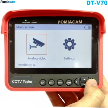 DT-V70 Analógico Verificador do CCTV monitor de 4.3 POLEGADAS, câmera de 5MP HD TVI AHD CVI CVBS adaptação automática apoio RS485 controle PTZ de pulso portátil testador de