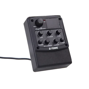 Querubim GT-3 G-Tom EQ de 3 Bandas Acústicos pré-amplificador de Guitarra Piezo Pickup LCD Equalizador com Afinador