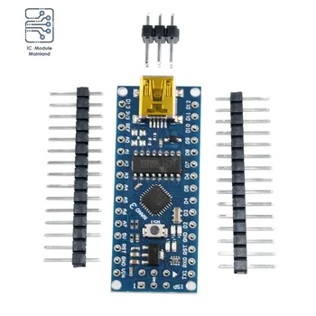 ATmega168 Mini USB CH340 CH340G Nano V3.0 3,3 V 5V Microcontrolador 16MHz UART Placa do Micro Controlador Módulo Para Arduino