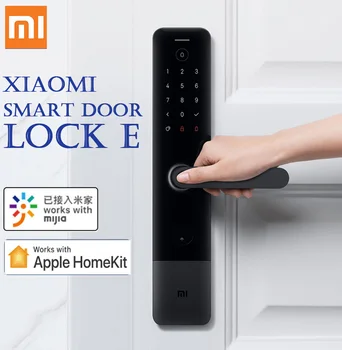 Xiaomi Smart Door Lock E de impressão digital Senha Bluetooth Desbloquear Alarme Detectar Trabalho Mi Casa App Campainha e HomeKit de Controle de Aplicativo
