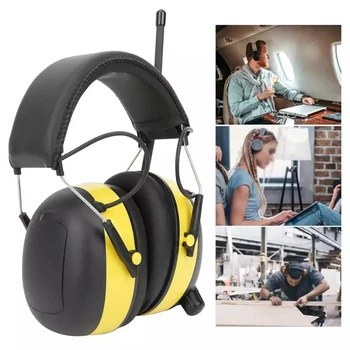 Eletrônicos de Redução de Ruído Earmuff Protector Auditivo Digital Rádio AM / FM Estéreo Proteção Auditiva abafadores de ruído
