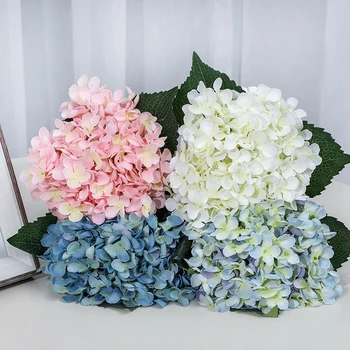 Zerolife cor-de-Rosa azul Branco Flores Artificiais Hortênsia Buquê de Noiva para o Casamento, Casa, Decoração DIY Barato Falso Flores Artesanato