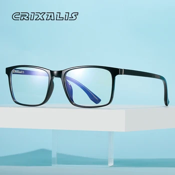 CRIXALIS Computador Óculos Para Homens TR90 Óptica Flexível Óculos de Armação de Mulheres do Vintage Retro Luz Azul, Óculos Masculino UV400