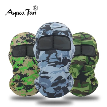 Homens de Camuflagem Beanies Mulheres Máscara facial Tampa Térmica Táticas Militares Capacete Exterior Fast-dry Protetor solar de Esqui Balaclava Pac