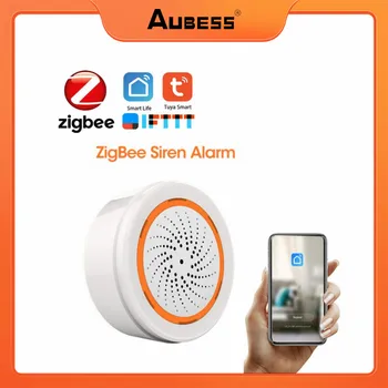 NEO ZigBee Tuya Sirene de Alarme Sirene de Alarme Sensor de 90dB Luz do Som do Alarme da Segurança Home Funciona SmartLife APP Zigbee Gateway