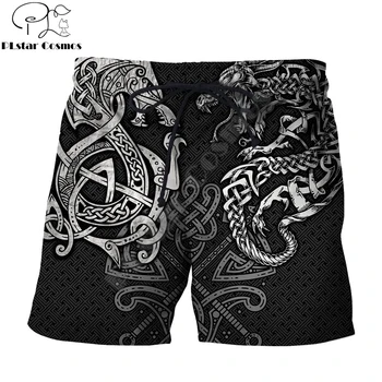 Viking Legal Tatuagem de Dragão 3D Impresso Mens Shorts Unisex Streetwear Verão, Praia, Shorts Soltos Casual Calças de Poliéster SDM04