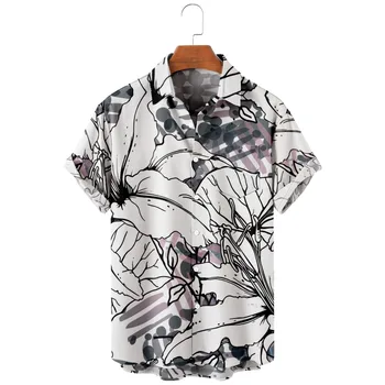 2022 nova empresa, masculina casual respirável short sleeve top de moda da Lapela da camisa dos homens do Havaí, com praia de tinta