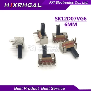 20pcs alternar SK12D07VG6 6mm stents Pequeno interruptor de alta Miniatura Deslize o Interruptor do Lado do Botão de