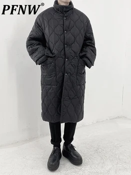 PFNW Inverno Estilo coreano Stand Colar de meio Comprimento de Algodão Acolchoado Jaqueta de Homens Soltos Nicho de Design de Moda Casacos 12A5929