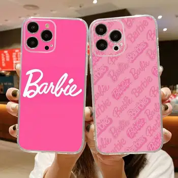 Bonito-de-Rosa Barbies Caso de Telefone Para o iphone 14 13 12 11 Pro Max Mini X XR XS Macio Tampa Transparente