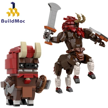 BuildMoc Mini Brickheadz Monstro Centauros Lynel Blocos de Construção Definido Para Zeldaed Animal Respiração do Cavalo Selvagem Presentes das Crianças
