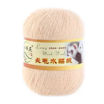 50 gramas por pessoa, de Alta qualidade, macio vison lã tricotada à mão luxo longa em lã de cashmere Crochê de malha de fios 85WC
