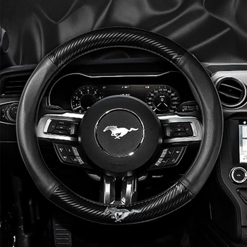De Fibra de carbono, Carro volante tampa antiderrapante com Logotipo Ford mustang GT 2022 2021 2020 2019 2018 2017 2016 2015 SHELBY Carro