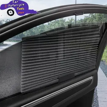 1Pc Carro Automático Retrátil guarda-Sol do Carro do Lado da Janela de Malha UV Protege a Cortina Dobrável Cortina pára-Sol