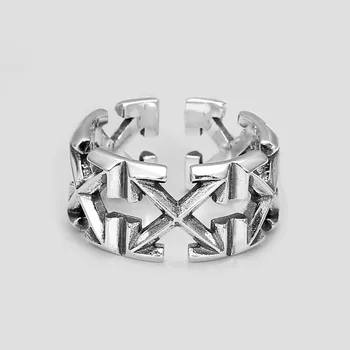 2022 Tendência da Moda Jóias Anéis Fade Livre de Metal Inoxidável, Anéis de Aço Escuro Seta Anéis Adequado para as Meninas Senhoras Presentes Festa