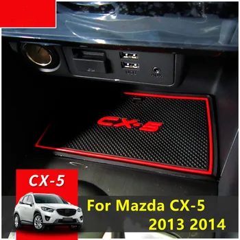 3D Almofada de Borracha Para Mazda CX-5 CX5 2013 2014 Lnterior Anti Derrapante Tapete de Porta em Slot de Pad Xícara de Almofada Groove Tapete de Carro Acessórios 15pcs